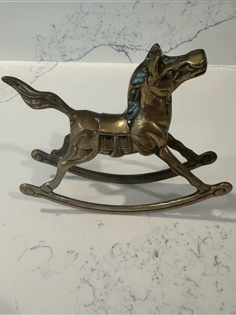 Vintage Brass Rocking Horse Figurine